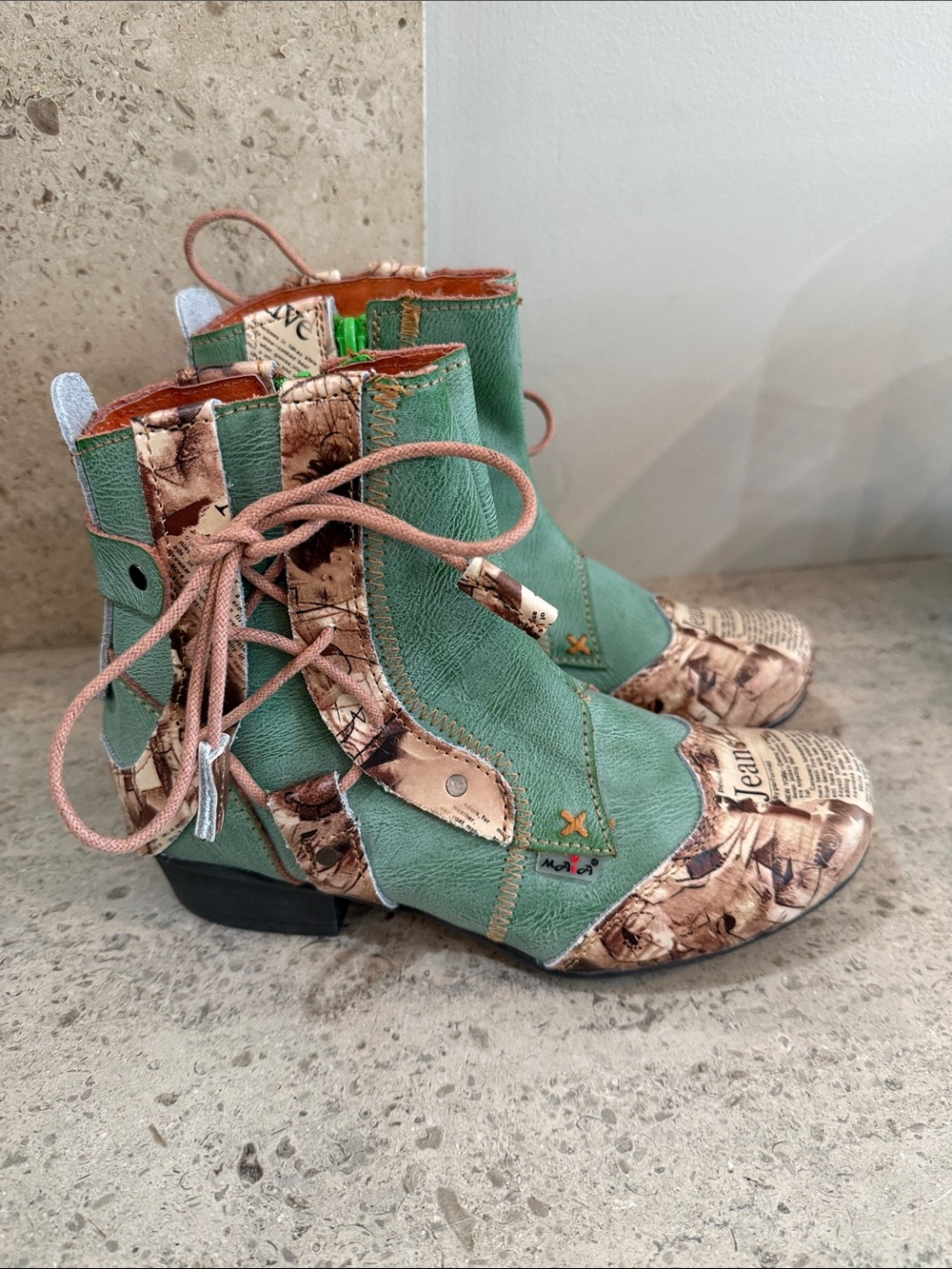 Maia Women’s Leather Mixed-Media Ankle Boots